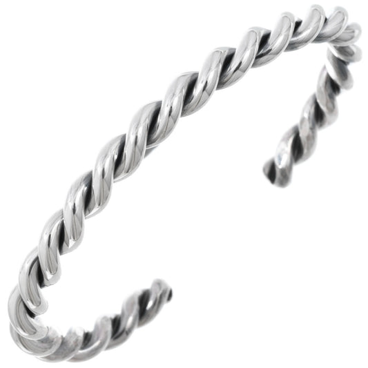 Navajo-Silver-Twist-Wire-cuff-Bracelet-Sterling