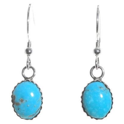 Navajo-Turquoise-Earrings-sterling-silver-dangle-hook