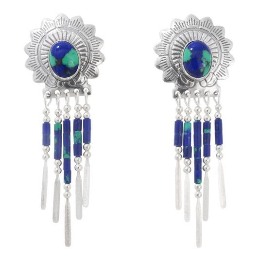 blue-green-fringe-concho-earrings