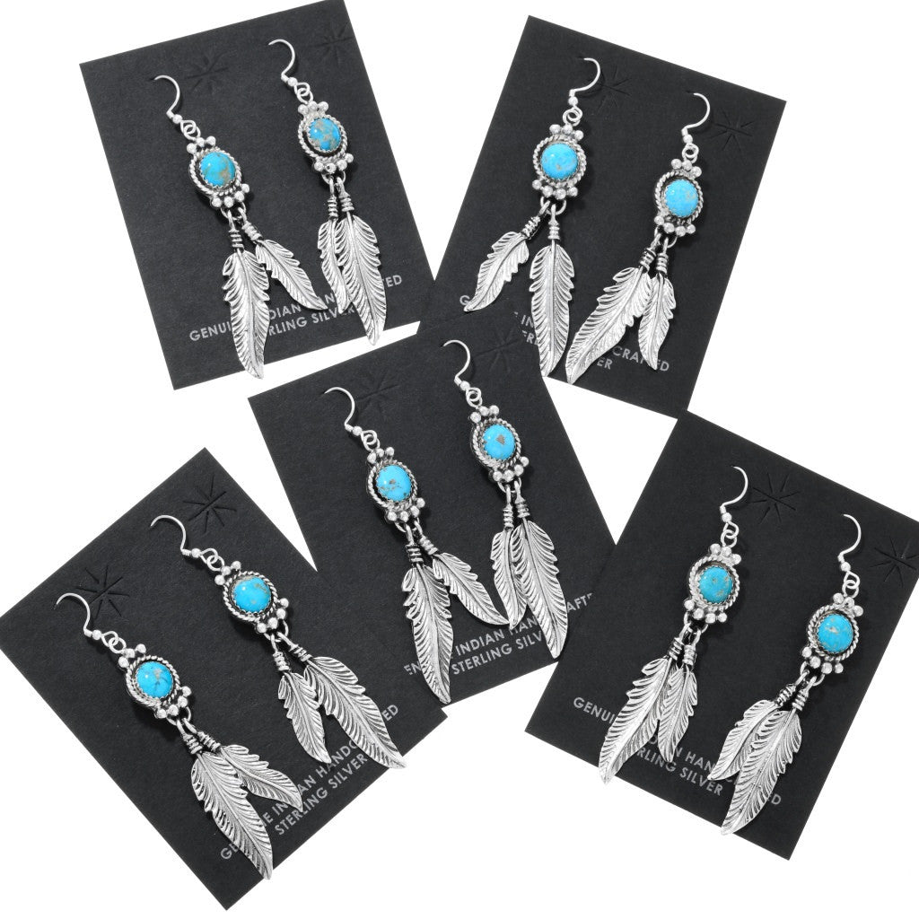 kingman-turquoise-feather-dangle-earrings-group