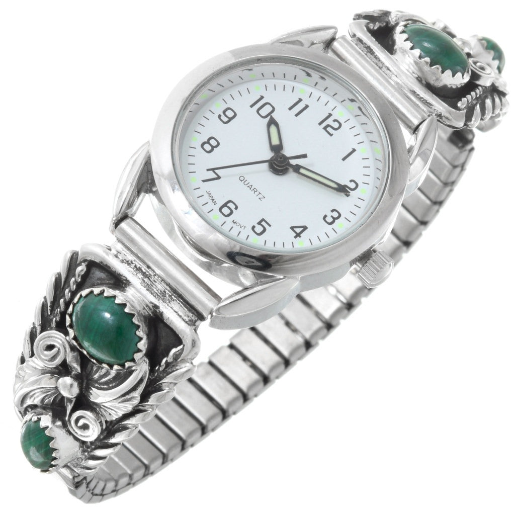 ladies-malachite-sterling-silver-navajo-watch-bracelet