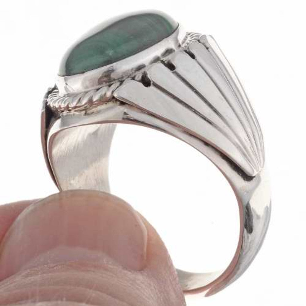 malachite-mens-ring-navajo-handmade-sterling-side