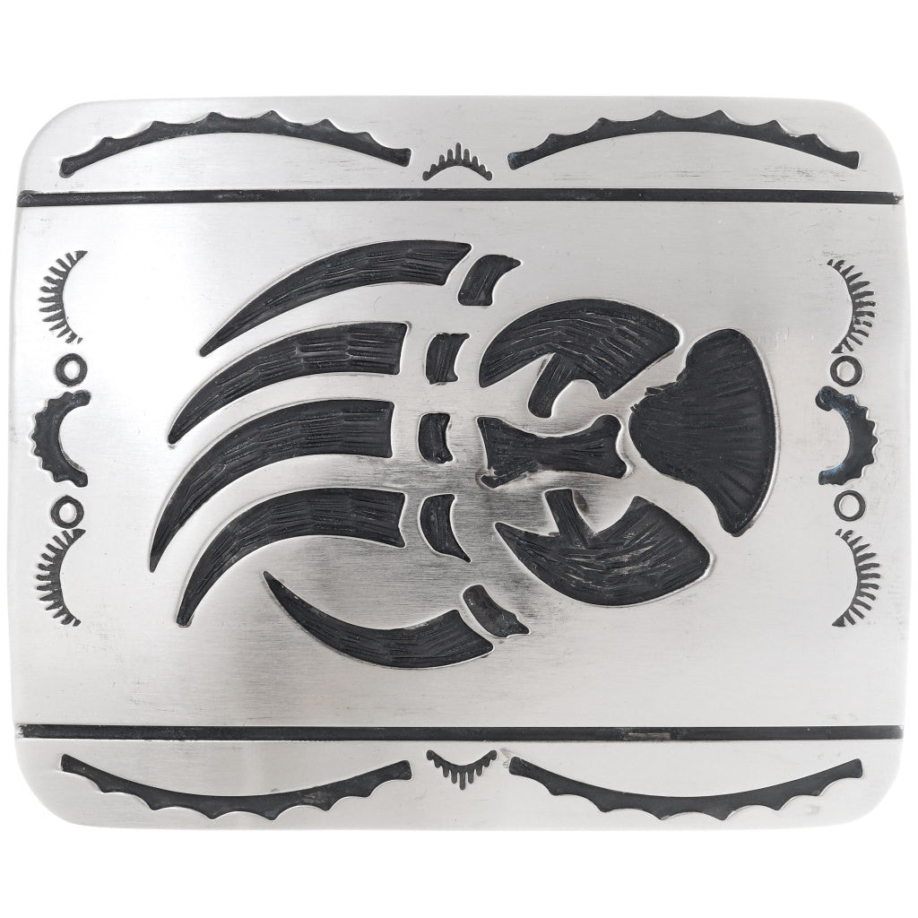 navajo-bear-paw-belt-buckle-front-view