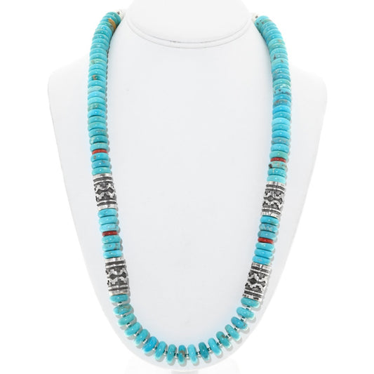 navajo-inspired-turquoise-coral-necklace