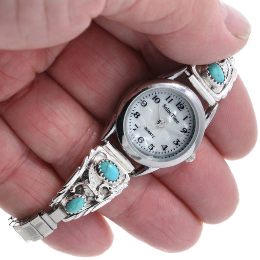 navajo-silver-turquoise-watch-Ladies