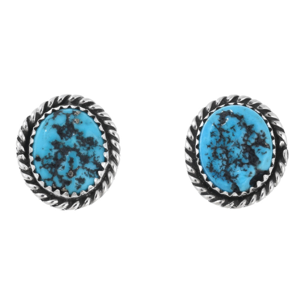 silver-Turquoise-Sterling-Post-Earrings-handmade