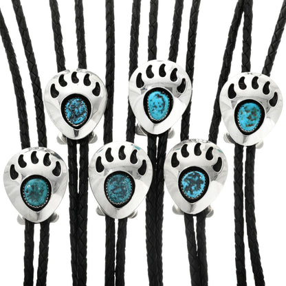 sterling-silver-turquoise-bear-paw-bolo-tie-hallmark-nugget