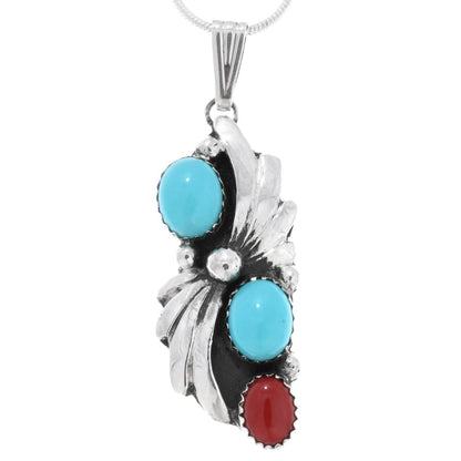 sterling-silver-turquoise-coral-pendant