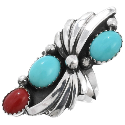 sterling-silver-turquoise-coral-rings