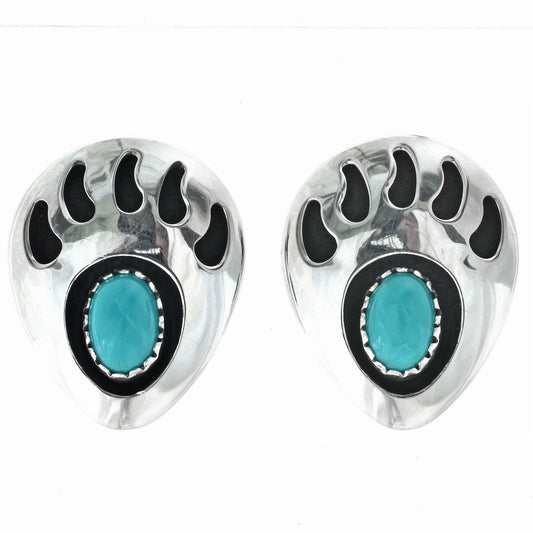 turquoise-bear-paw-stud-earrings-sterling-silver